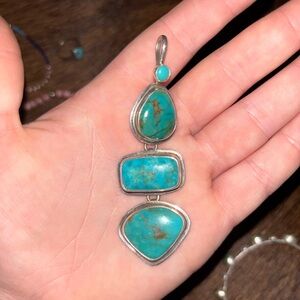 Turquoise Silver Pendant Necklace